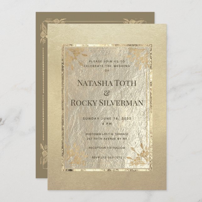 Museum Gold Affair Wedding & Party Invitation (Front/Back)