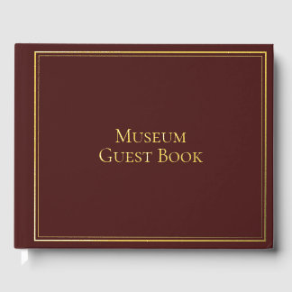 Museum Guest Book Green Gold Visitor Sign In