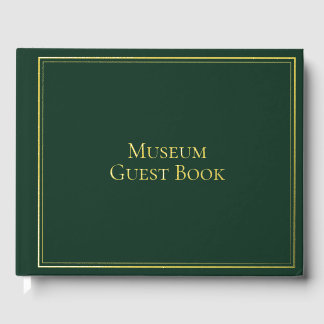 Museum Guest Book Green Gold Visitor Sign In