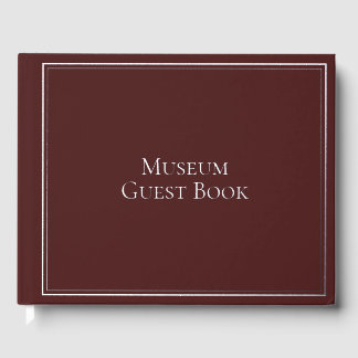 Museum Guest Book Silver Foil Burgundy Hardcover