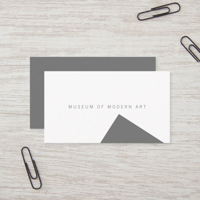 Museum Minimal Angle Front and Solid Back Business Card (Front/Back In Situ)