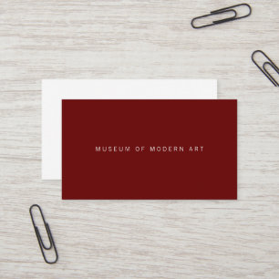 Museum Minimal Centre Front and Back Two Business Card