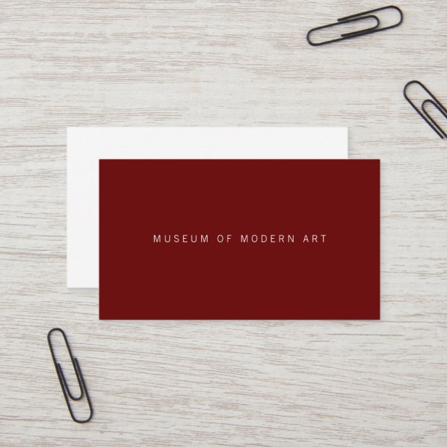 Museum Minimal Centre Front and Back Two Business  Card (Front/Back In Situ)