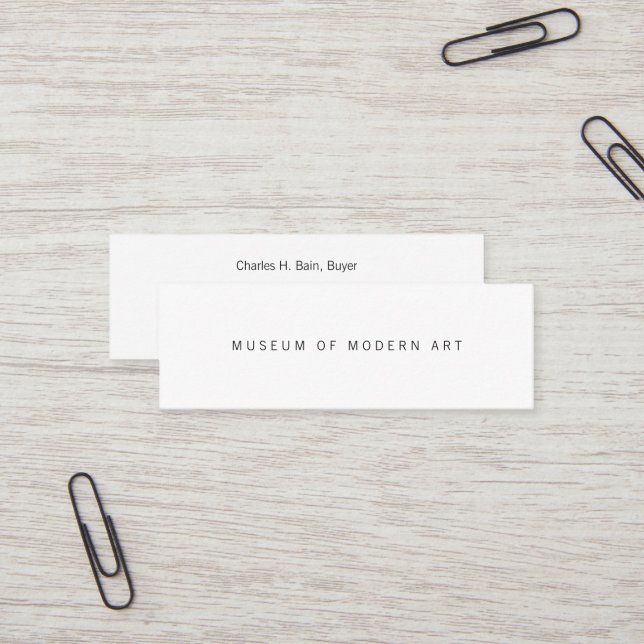 Museum Minimal Centre Front and Back Two Business  Mini Business Card (Front/Back In Situ)