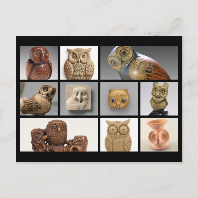 Museum Owl Statues/Sculptures Postcard (Front)