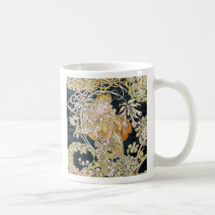 Musha, a woman with daisies coffee mug