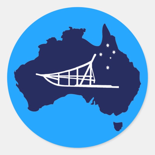 Mushing Down Under Classic Round Sticker (Front)