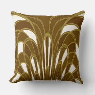 Mushroom Abstract - Art Deco - Autumn Cushion