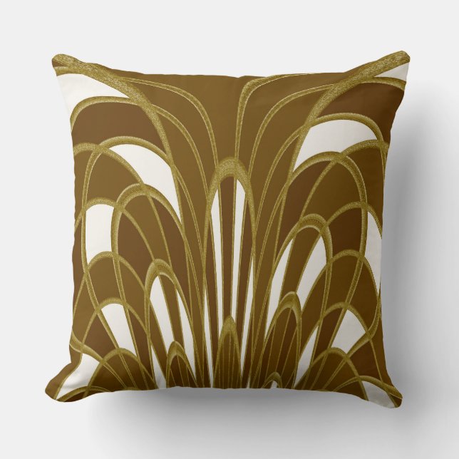 Mushroom Abstract - Art Deco - Autumn Cushion (Front)