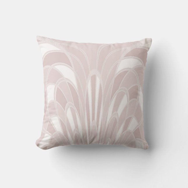 Mushroom Abstract - Art Deco - Pink Cushion (Front)