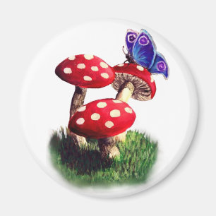 Mushroom and butterfly magnet