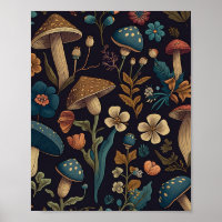 Mushroom and Flower Pattern Design 2
