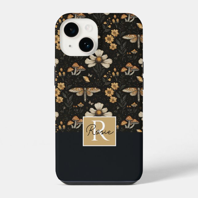 Mushroom and Flowers Fall pattern  iPhone Case (Back)
