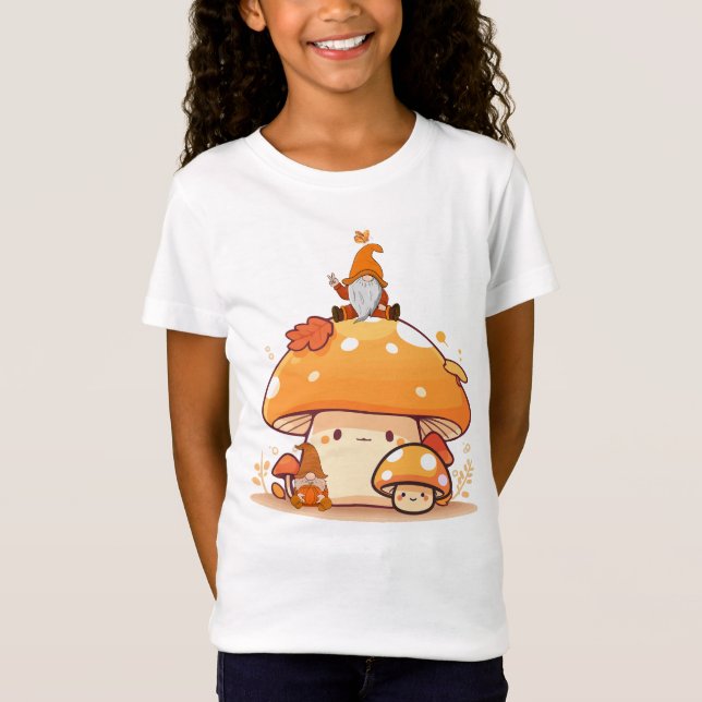 Mushroom and Gnome Fall  T-Shirt (Front)