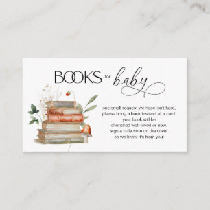 Mushroom and Strawberries Baby Shower Book Request Enclosure Card