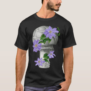 Mushroom and violet vine flowers leaves stem T-Shirt