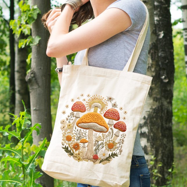 Mushroom and Wildflower Tote Bag (Creator Uploaded)