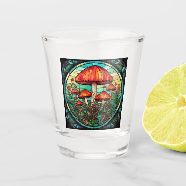Mushroom Art Shot Glass (Front)