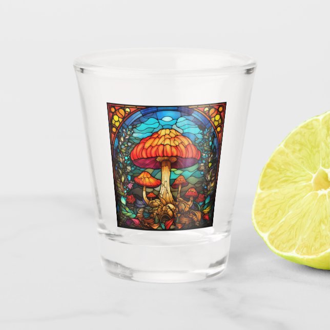 Mushroom Art Shot Glass (Front)