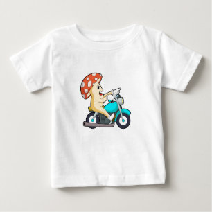 Mushroom as Biker with Motorcycle Baby T-Shirt