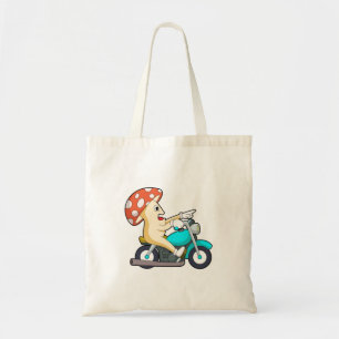Mushroom as Biker with Motorcycle Tote Bag