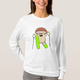 Mushroom as Skier with Ski T-Shirt