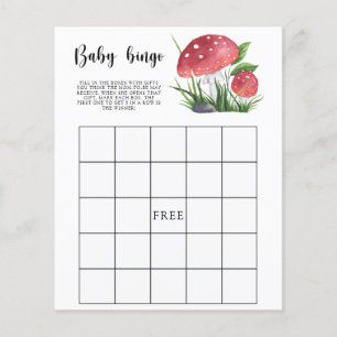 Mushroom Baby shower Baby Bingo game