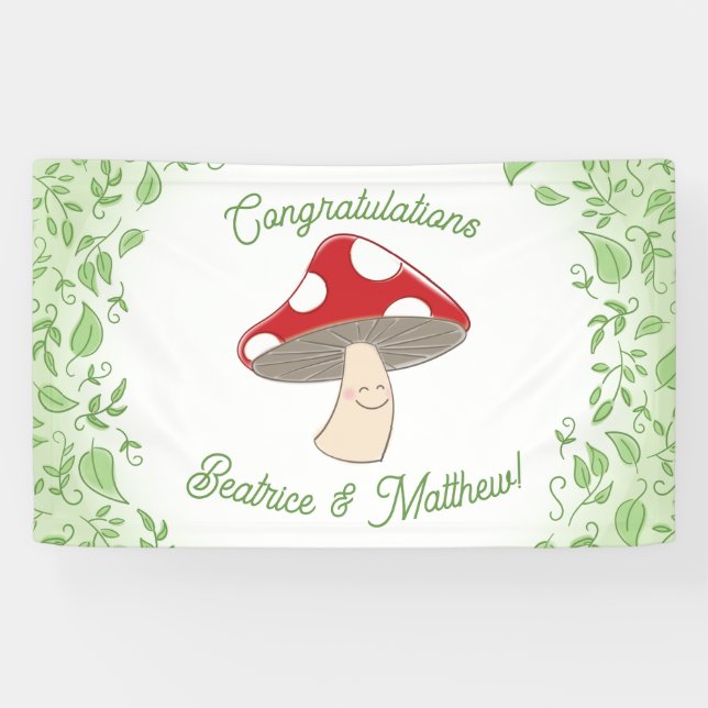 Mushroom Baby Shower Banner (Horizontal)