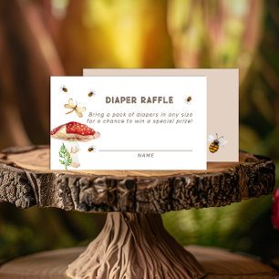 Mushroom Baby Shower Diaper Raffle Card   Whimsica