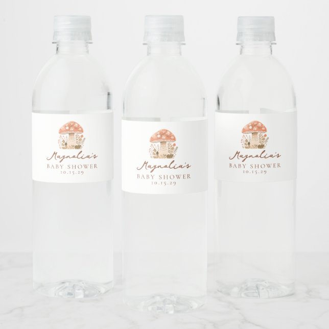 Mushroom Baby Shower Food and Beverage Label Set (Bottles)