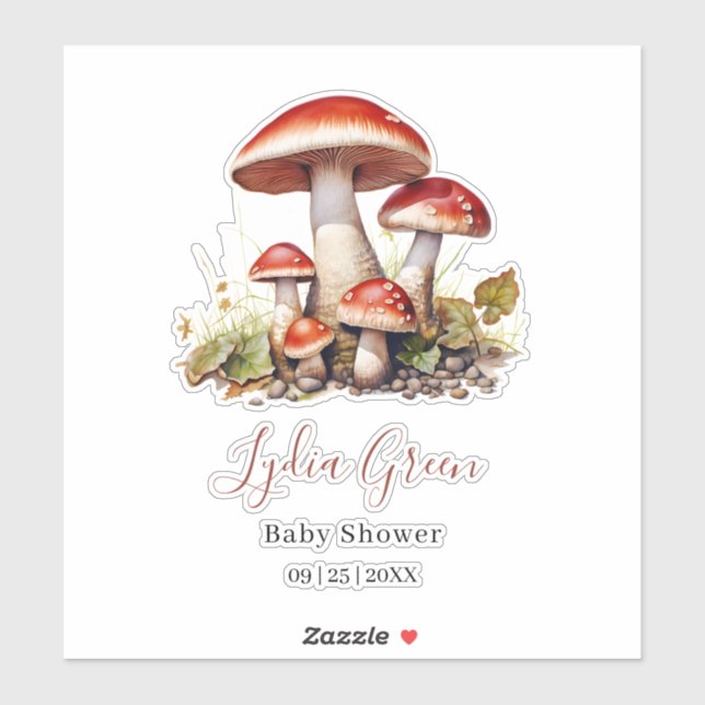 Mushroom Baby Shower, Gender Neutral Baby Shower (Sheet)