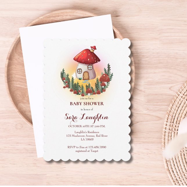 Mushroom Baby Shower Invitation (Creator Uploaded)