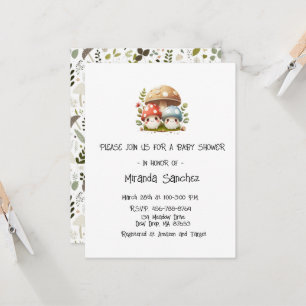 Mushroom Baby Shower Invitation