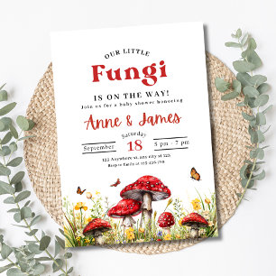 Mushroom Baby Shower Invite, Woodland Little Fungi Invitation