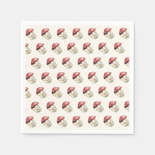 Mushroom Baby Shower  Napkin (Front)
