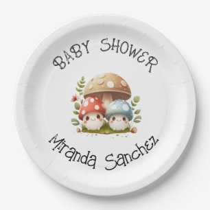Mushroom Baby Shower Paper Plate