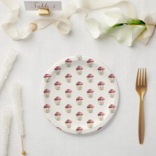 Mushroom Baby Shower  Paper Plate