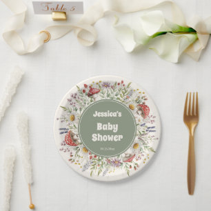 Mushroom Baby Shower  Paper Plate