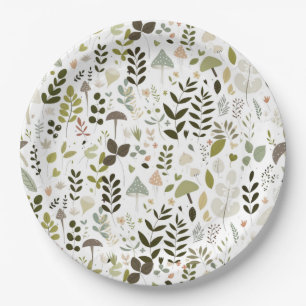 Mushroom Baby Shower Paper Plate