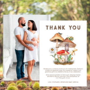 Mushroom Baby Shower Photo Thank You Card