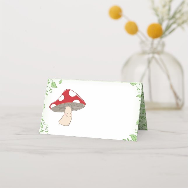 Mushroom Baby Shower Place Card (Front)
