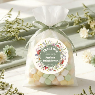 Mushroom Baby Shower Thank You Favour Classic Round Sticker