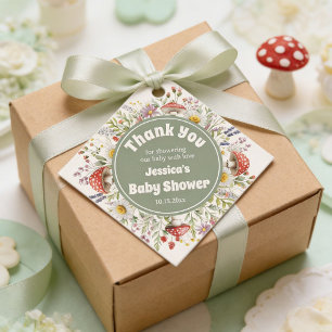 Mushroom Baby Shower Thank You Favour Tags
