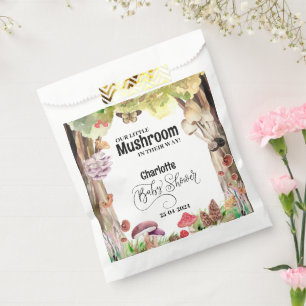 mushroom baby shower woodland forest favour bags