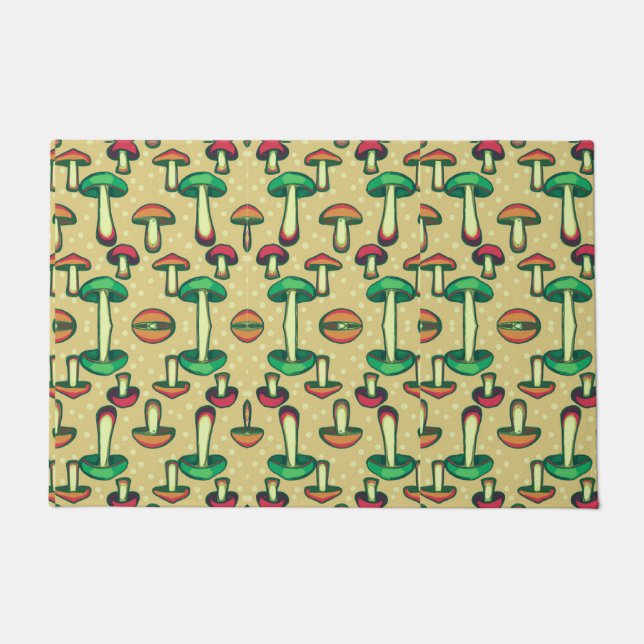 Mushroom Background Doormat (Front)