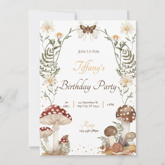 Mushroom Birthday Invitation