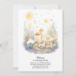 Mushroom Birthday Invitation