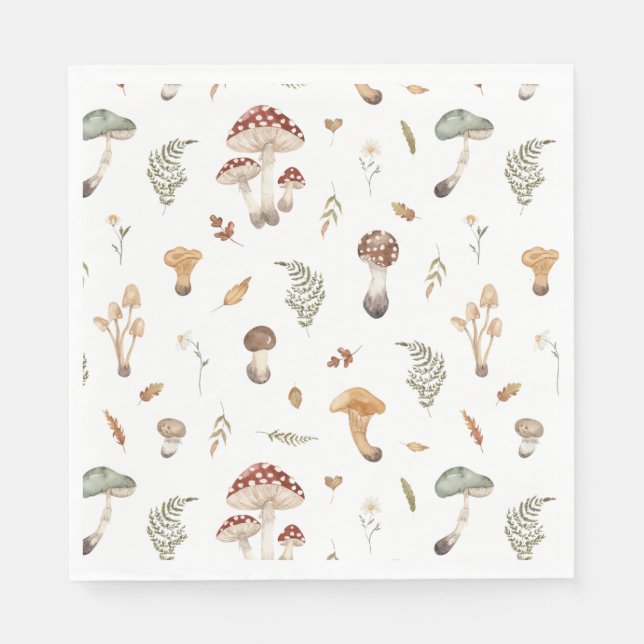 Mushroom Birthday Napkin (Front)