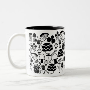 Mushroom Black White Mug