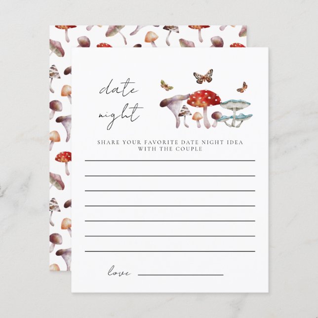 Mushroom Bridal Shower Date Night Ideas (Front/Back)